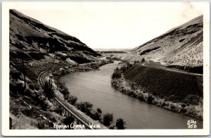 Yakima Canyon Washington WA Highway Mountains Real Photo RPPC Postcard