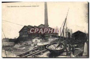Fishing Boat Old Postcard General view of institutions Coquet
