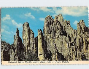 Postcard Cathedral Spires, Needles Drive, Black Hills of South Dakota