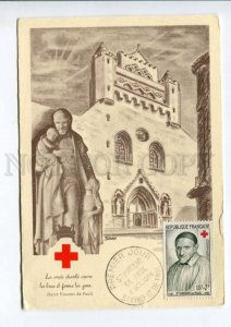 422274 FRANCE 1958 year Red Cross St.Vincent de Paul First Day maximum card