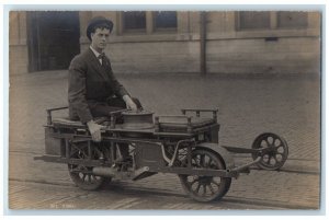 c1910's Railroad Velocipede Vehicle View Bil Toal Canada RPPC Photo Postcard