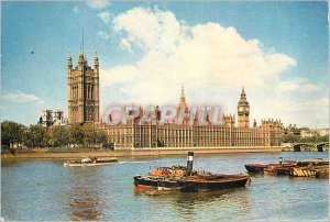 Postcard Modern London The Houses of Parliament on the Bank of the Thames at ...