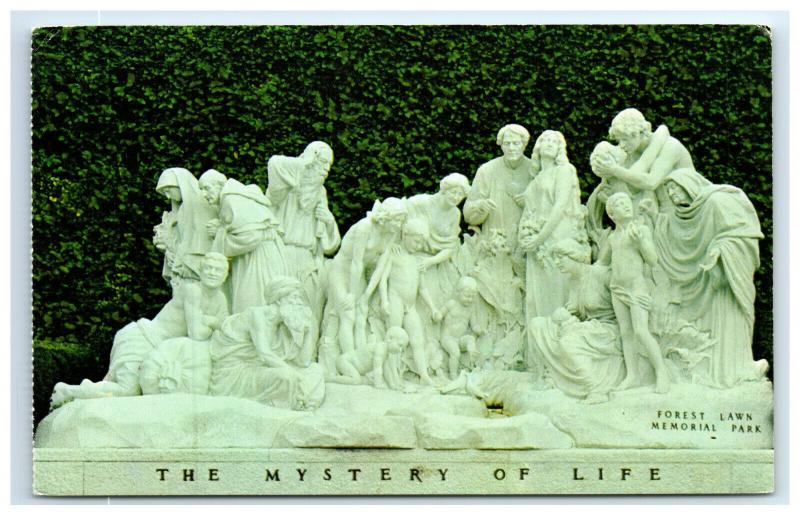 Postcard The Mystery of Life, Forest Lawn, Glendale, CA C32