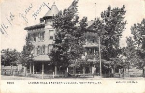 Front Royal Virginia birds-eye view Ladies Hall Eastern College vintage pc CC714