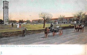 Government Tower Horses Fort Sam Houston San Antonio Texas 1905c Tuck postcard