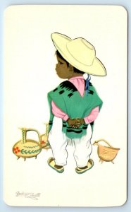 'Typical Mexican Views' Little Boy child illustration MEXICO Betanzos Postcard