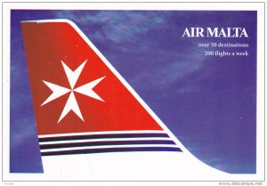 AIR MALTA , Tail of an Airplane , 1990s