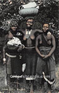 Three Zulu Belles African Nude Unused 