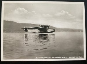 Mint Real Picture Postcard Dornier DOX Giant Seaplane Shortly After The Start