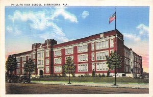 Birmingham Alabama 1938 Postcard Phillips High School