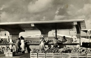 aruba, N.A., ORANJESTAD, Fruit Market (1957) RPPC Postcard