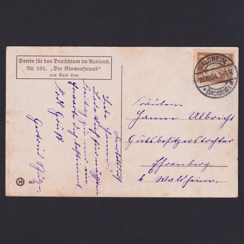 GERMANY, Postcard, Paul Hey, #101, 'Der Blumenfreund'