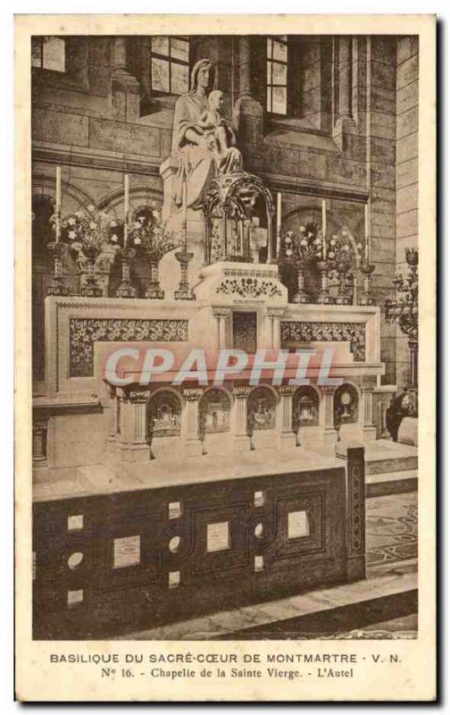 Old Postcard From the Sacre Coeur Basilica in Montmartre Chapel of the Holy V...