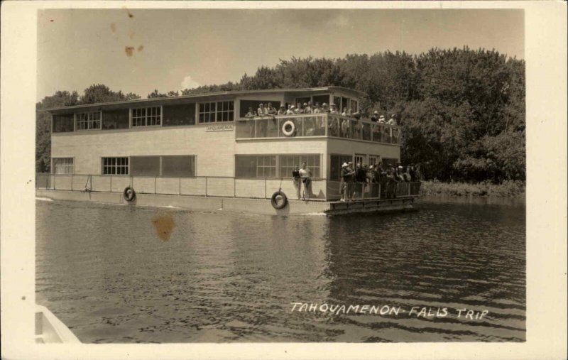 Tahquamenon Falls Boat Trip Luce County MI c1920s Real Photo Postcard