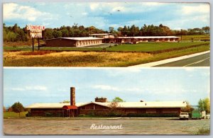 Vtg Plattsburgh New York NY Stonehelm Motel & Restaurant 1970s View Postcard