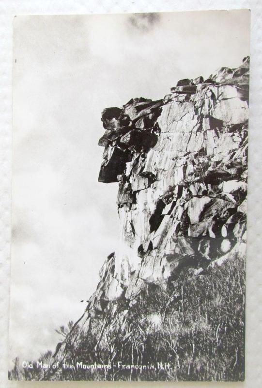 VINTAGE RPPC REAL PHOTO POSTCARD OLD MAN OF THE MOUNTAIN FRANCONIA NH