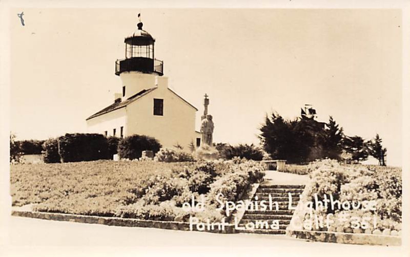 Old Spanish Lighthouse Real Photo Point Loma, California USA View Images 