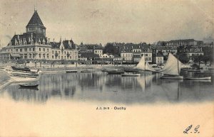 OUCHY SWITZERLAND~PANORAMA VIEW-BOATS~1903 PHOTO POSTCARD