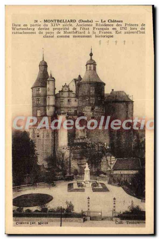Old Postcard Montbeliard The Castle