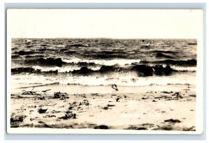 RPPC Beach At Houghton Lake Michigan Real Photo Postcard F81E