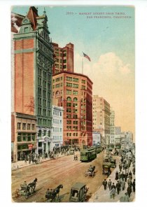 CA - San Francisco. Market Street Near 3rd Street ca 1909