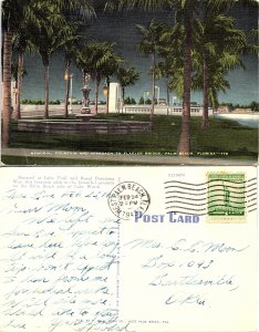 Memorial Fountain and Approach to Flagler Bridge, Palm Beach, Florida