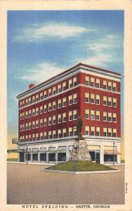 Griffin Georgia Hotel Spalding Exterior Linen Antique Postcard K20059