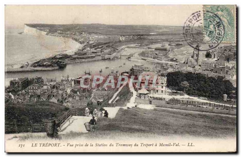 Treport - View from the Tram Station Treport - Old Postcard