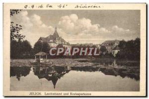 Postcard Old Julich Landratsamt Und Kreissparkasse