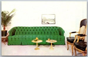 Garden City Long Island New York 1950s MCM Postcard Showroom Fine By Design Sofa