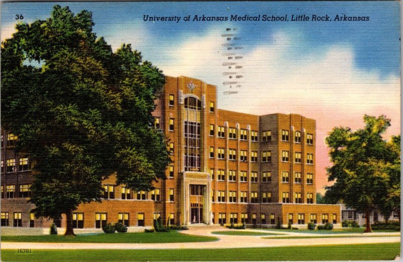 University of Arkansas Medical School Little Rock Arkansas Postcard PC63