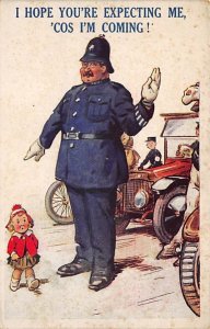Officer with Child Cartoon Occupation, Policeman Unused 
