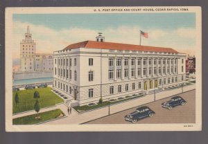 Cedar Rapids IOWA 1948 U.S. POST OFFICE Court House CURTEICH LINEN IA