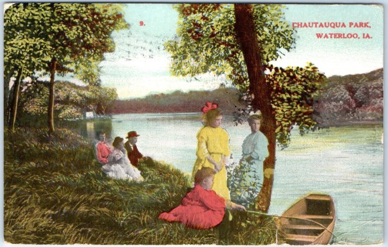 x22 LOT c1910s Waterloo, IA Chautauqua Park Scenes Postcards Glimpse UDB A184