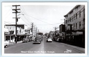 RPPC NORTH BEND, Oregon OR ~ STREET SCENE Coos County 1950s Smith Photo Postcard