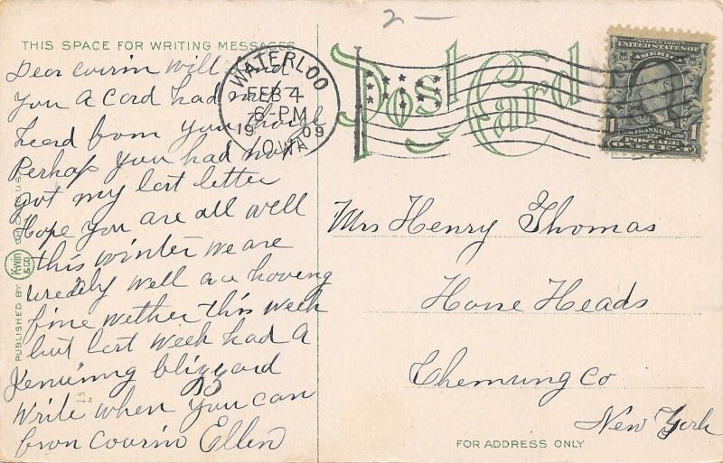 Waterloo Iowa~Lafayette Block~Passenger & Freight Train Office 1910 PC 