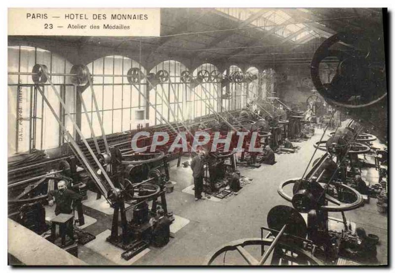 Old Postcard Paris Hotel Mint Workshop Medals