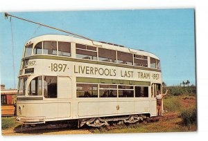 Kennebunkport ME Vintage Postcard Seashore Trolley Museum Liverpool Double Deck