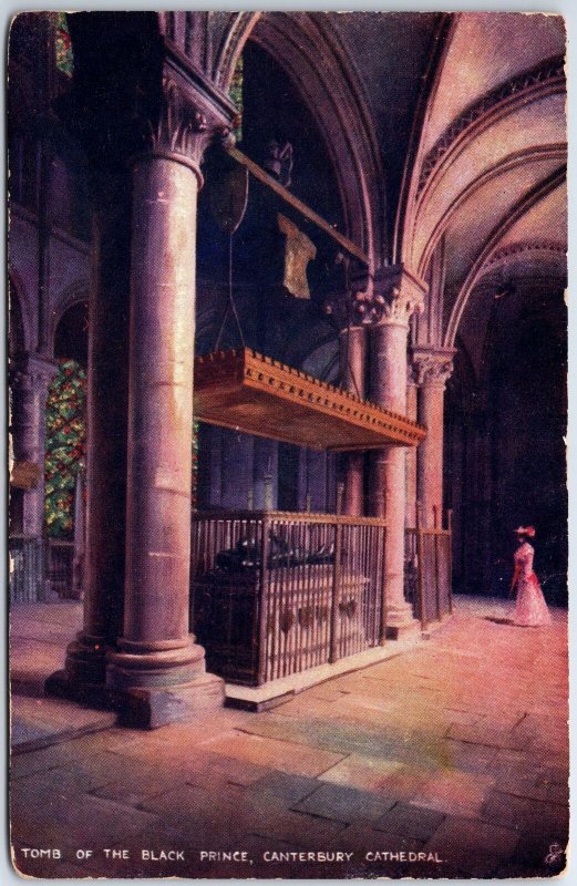 VINTAGE POSTCARD TOMB OF THE BLACK PRINCE AT CANTERBURY CATHEDRAL TUCK'S OILETTE