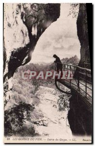 Old Postcard The Gorges du Fier Gorges Entree
