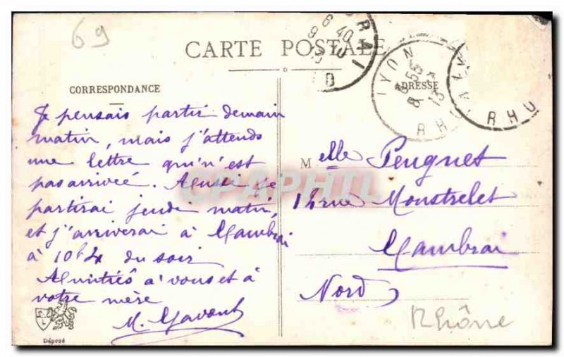 Postcard Old Lyon Parc de la Tete Now the Rustic Bridge