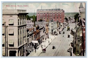 Boise Idaho ID Postcard Main Street Birds Eye View Building 1910 Vintage Antique