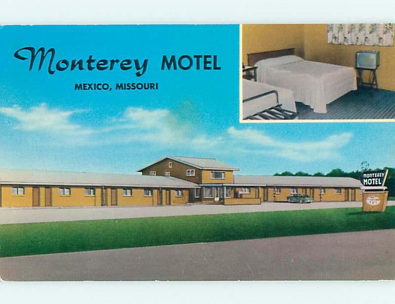 Unused Pre-1980 OLD CARS & MONTEREY MOTEL Mexico Missouri MO s4426