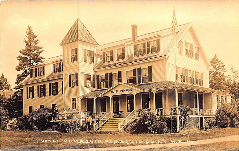 Pemaquad ME Hotel 1929 Eastern Illustrating Publisher RPPC Postcard