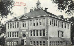 c1910 Postcard; New High School Building, Greenfield IA Adair County posted