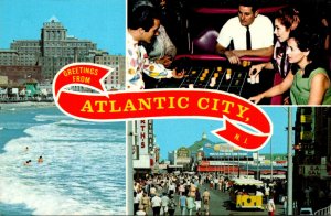 Greetings From Atlantic City New Jersey Split View