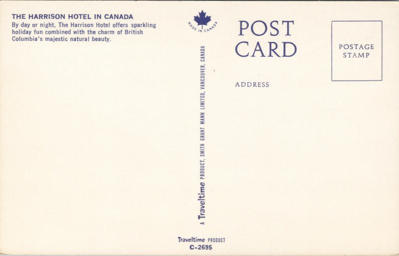 Harrison Hot Springs Hotel Harrison BC Fraser Valley UNUSED Vintage Postcard D89