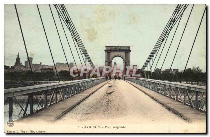 Old Postcard Avignon Suspension Bridge