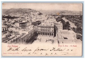 Las Palmas Gran Canaria Spain Postcard Plaza St. Anna The Museum 1903 Antique