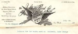1890 THE JOHN H. FLOOD CO. ARTISTIC PAINTERS NEW YORK INVOICE BILLHEAD Z4244